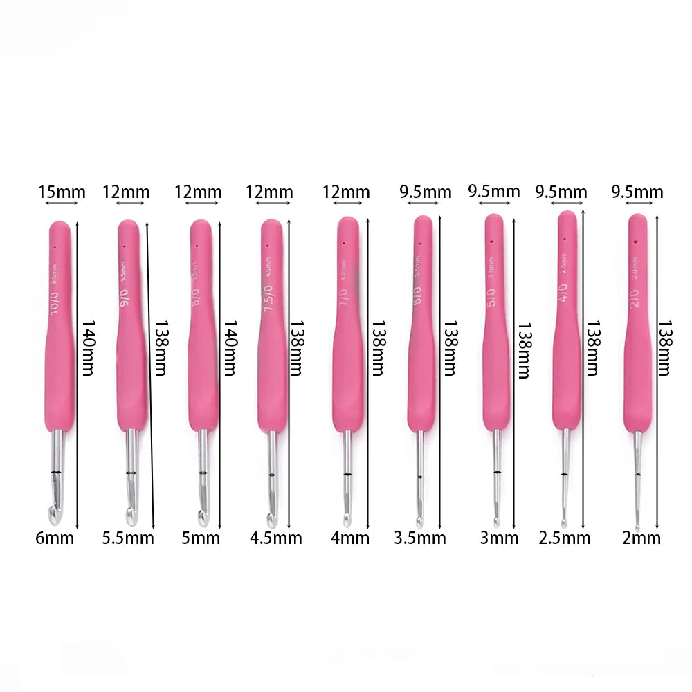 1pc Crochet Hooks Hand Knitted Crochet Colorful Rubber Handle Knitting Ergonomics Handle DIY  Jewelry Making Crochet Vera Lux