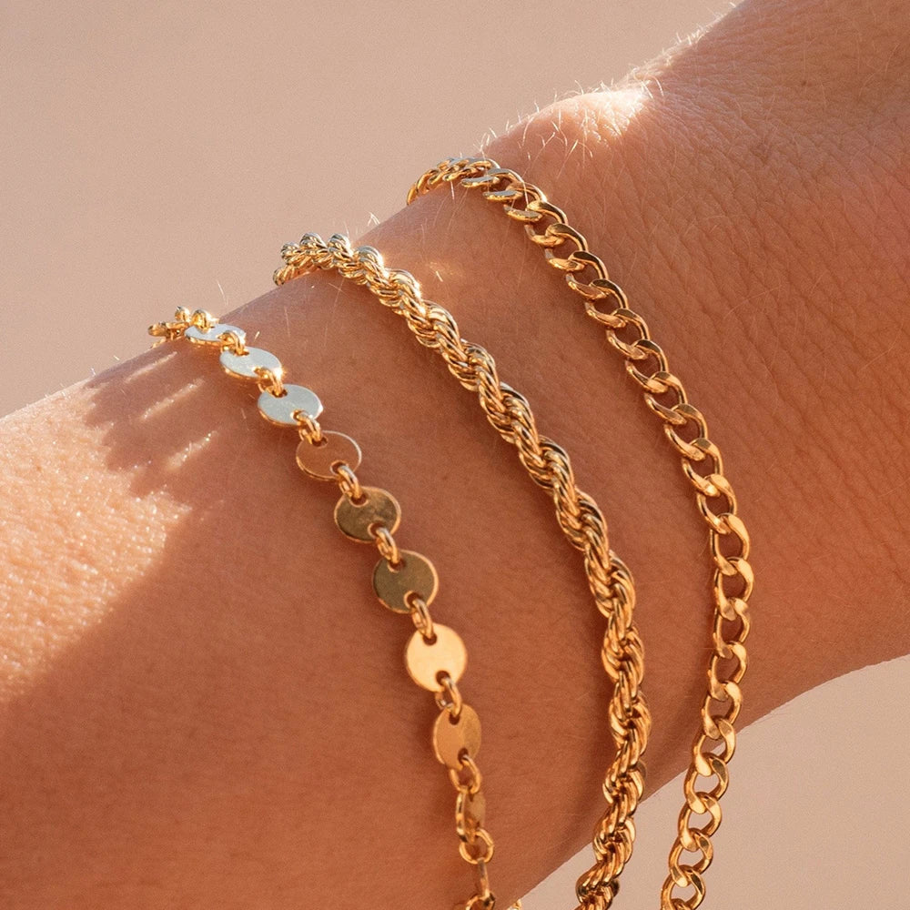 SUNIBI Classic Snake Chain Bracelets for Women Trend  Fashion Stainless Steel Cuban Chain Bracelet Trendy Woman Gifts Jewelry Vera Lux