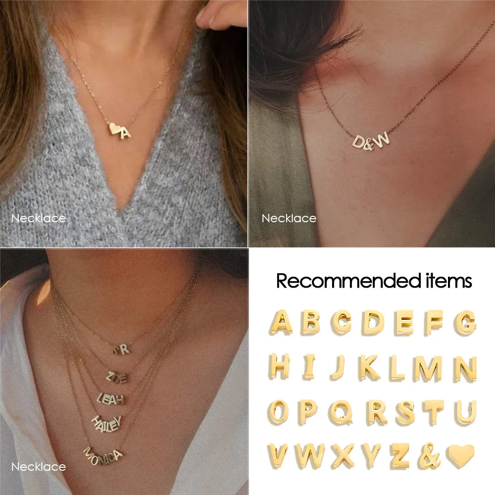 Tiny Heart Dainty Initial Charm Gold Color Silver Color Letter Name Pendant For Women Wholesale Alphabet A-Z Jewelry Gift Vera Lux