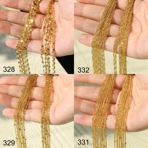 10pcs/Lot 45cm Stainless Steel Golden/Silvery Color 304 Chains Necklace Women Jewelry Making Accessories DIY Handmade Supplies Vera Lux
