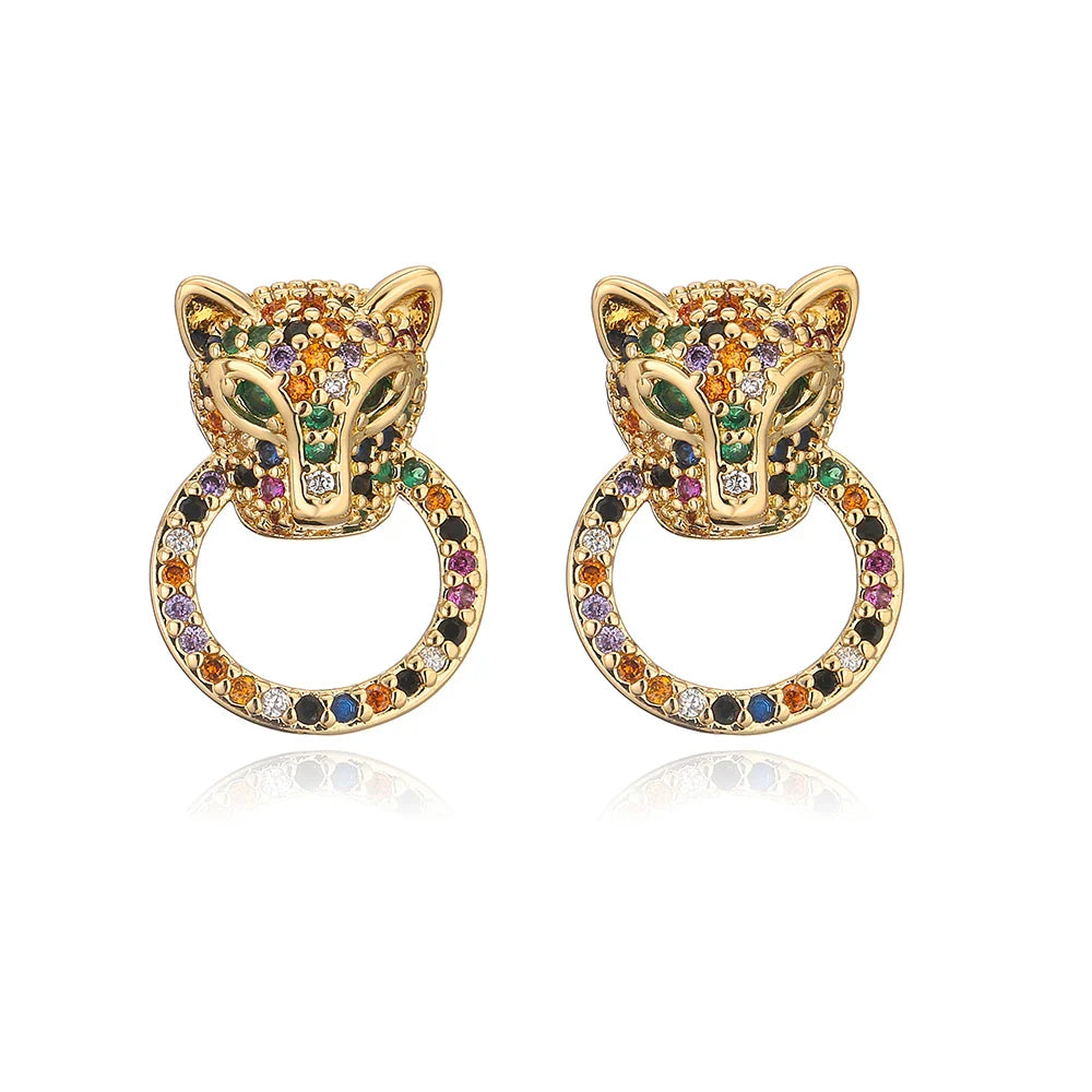 NEWBUY Fashion Gold Color Animal Dangle Earrings For Women Unique Design Leopard Earring Statement Female Party Jewelry Vera Lux