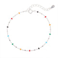 S925 Silver Dopaamine Colored Bean Bracelet Women's Popular INS Summer Niche Thin Fashion Jewelry Trendy Accessory Vera Lux