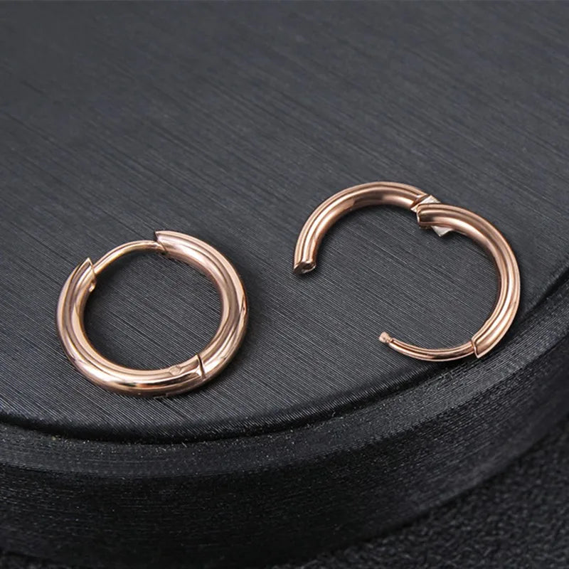 8/10/12/14/16/18/20mm Stainless Steel Huggie Hoop Earrings for Women Men Vera Lux