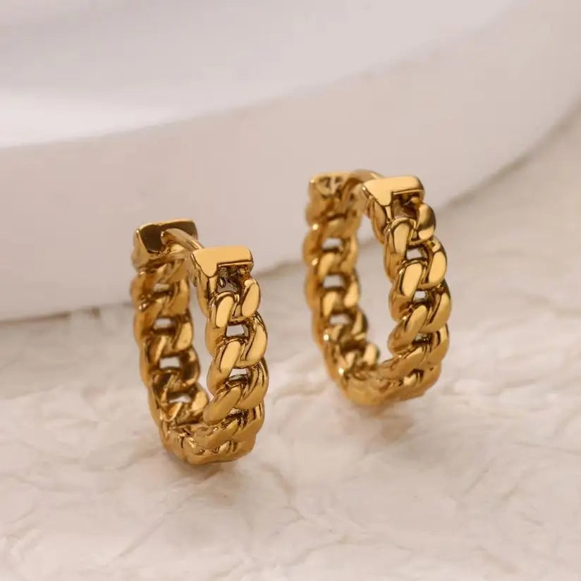 Stainless Steel Chain Earrings For Women Gold Color Geometric Chain Earring Female Fashion Party Wedding Jewelry Gift BFF Vera Lux