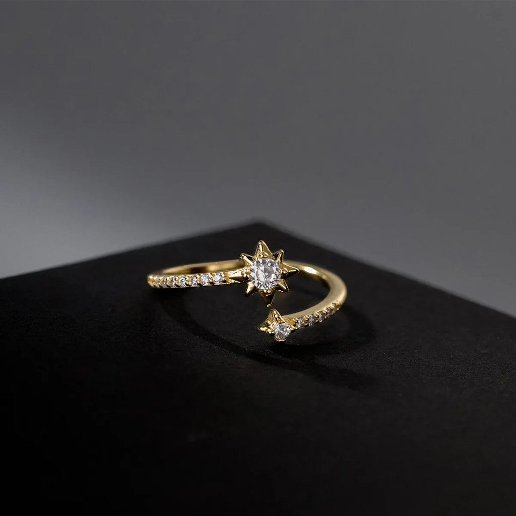 925 Sterling Silver Zircon Star Adjustable Rings For Women High Quality Jewelry Accessories Wholesale  Jewellery Argent 925 Vera Lux