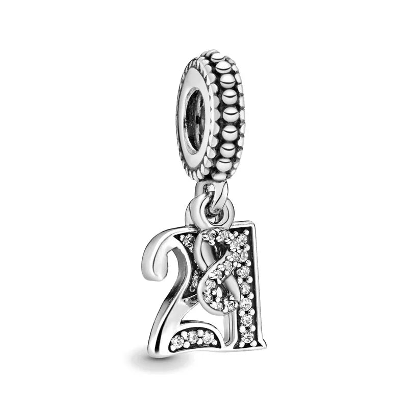 2026 New S925 Silver Robot Cross Digital Pendant, Suitable for Original Bracelets, DIY Accessories, Women's Charm Jewelry Gifts Vera Lux