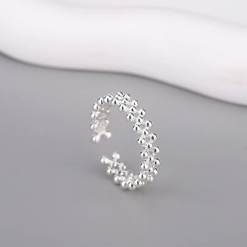925 Sterling Silver Bilayer Ball Open Rings For Women Wedding Luxury Quality Jewelry Accessories Jewellery Argent 925 Vera Lux