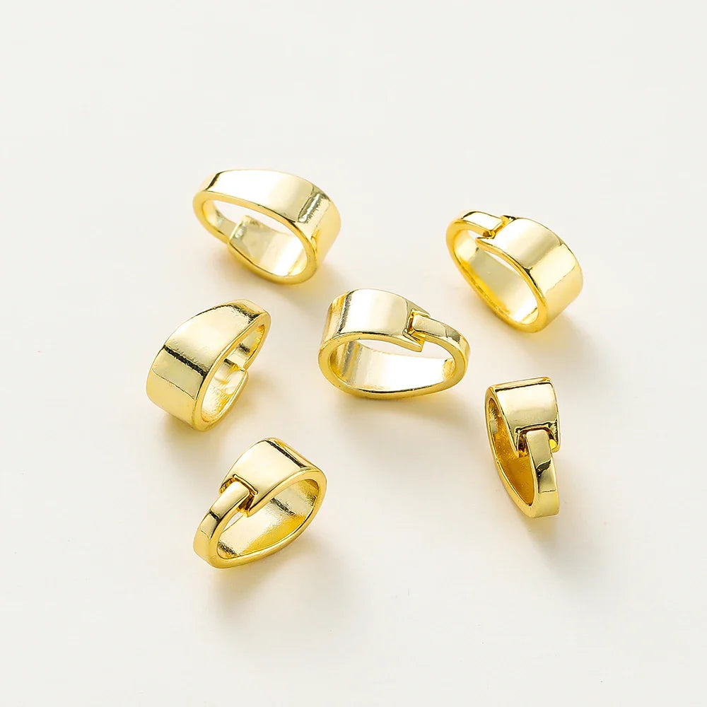 20pcs/lot 14K 18K Gold Color Pendant Pinch Bail Clips Melon Seeds Charm Clasps Connector Bulk For DIY Nacklace Making Findings Vera Lux