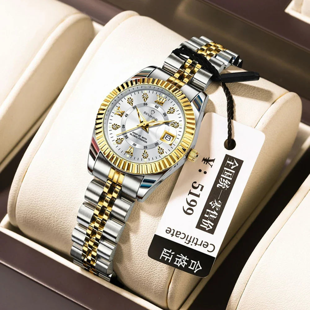 28MM Fashion Quartz Wristwatches New Ladies Watches For Woman Luxury Diamond Small Gold Watch Women Tudo Por 1 Real Reloj Muje Vera Lux