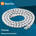 NeeTim 925 Sterling Silver Real Moissanite Tennis Necklace for Women Men Lab Diamonds Neck Chains Necklaces Party Fine Jewelry Vera Lux