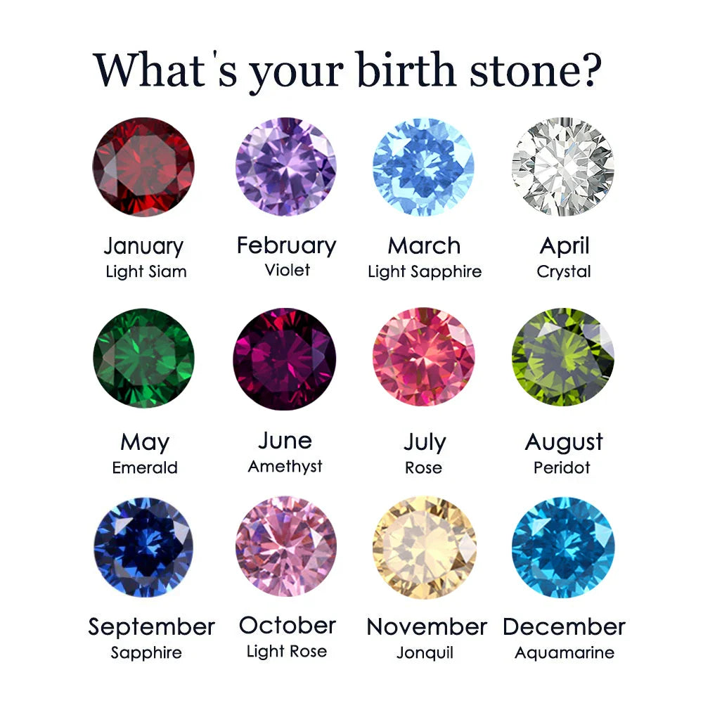 Birthstone Necklace for Woman Stainless Steel 12 Constellation DIY Colourful Zirconia Pendat Birthday Gift Jewelry Wholesale Vera Lux