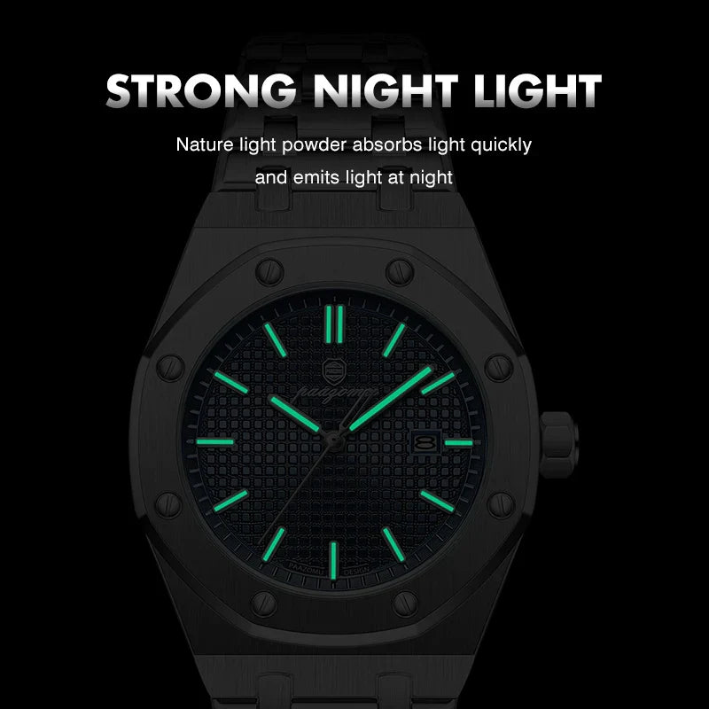 PAAZOMU Luxury Business Man Wristwatch Waterproof Luminous Date Men Watch Stainless Steel Fashion Quartz Watches For Men Reloj Vera Lux