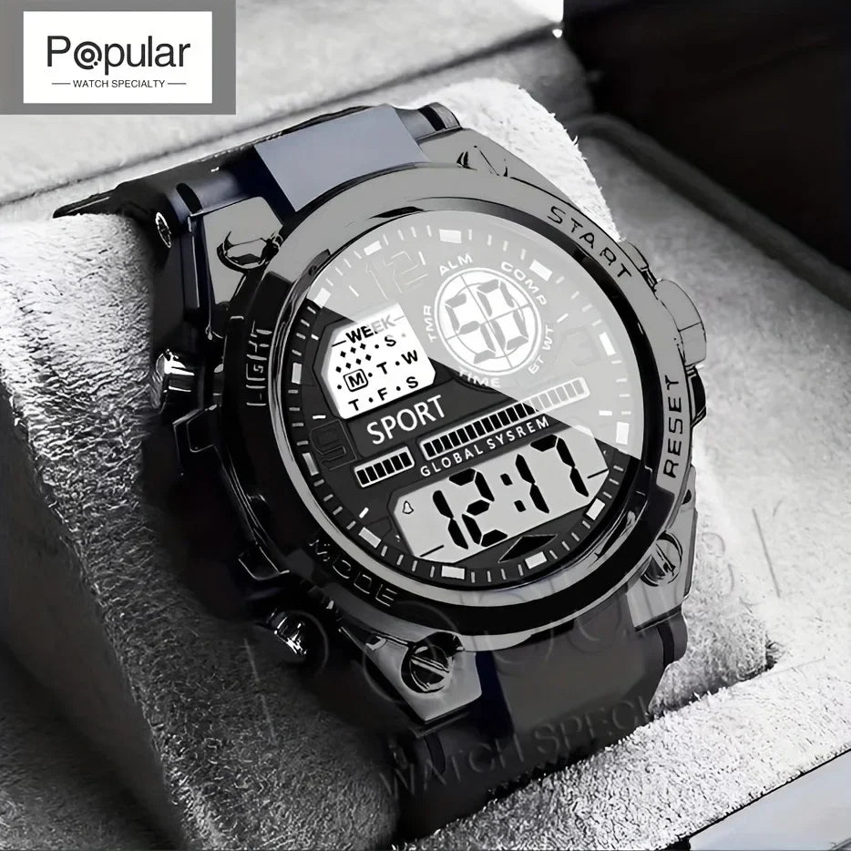 Unisex Outdoor Sports Digital Watch Big Dial LED Alarm 1237 Sport Watch for Men And Women Vera Lux