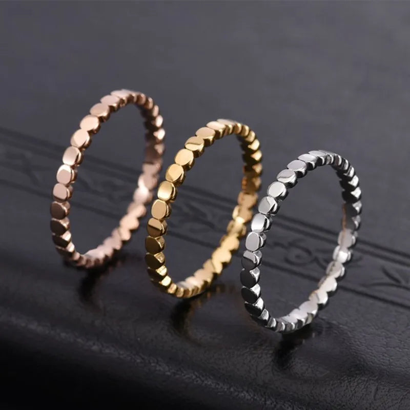 2mm Thin Stainless Steel Round Eternity Ring Wedding Band for Women Girl Size 5-10 Vera Lux