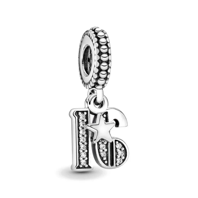2026 New S925 Silver Robot Cross Digital Pendant, Suitable for Original Bracelets, DIY Accessories, Women's Charm Jewelry Gifts Vera Lux