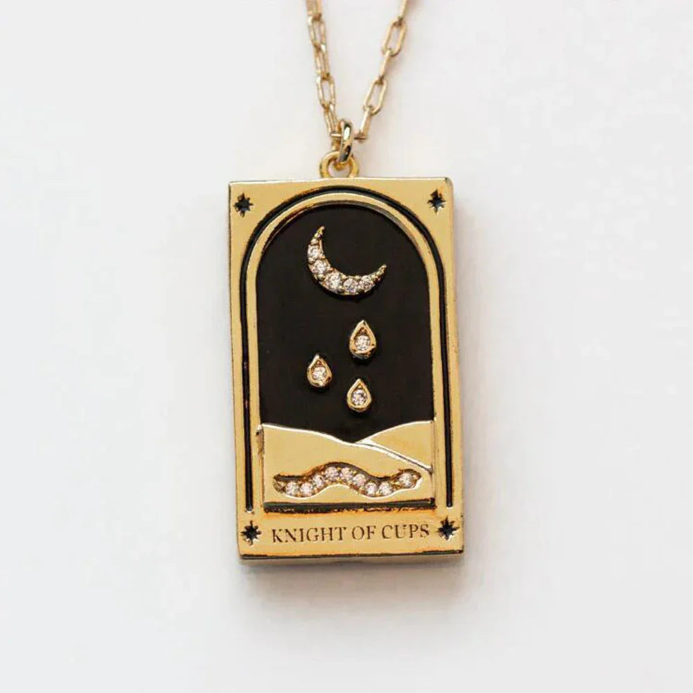 1Pcs Necklace Creative Pendant Tarot Card Elements Sun Star Moon Knight Necklace Pendant Fashion Trendy Accessories Vera Lux