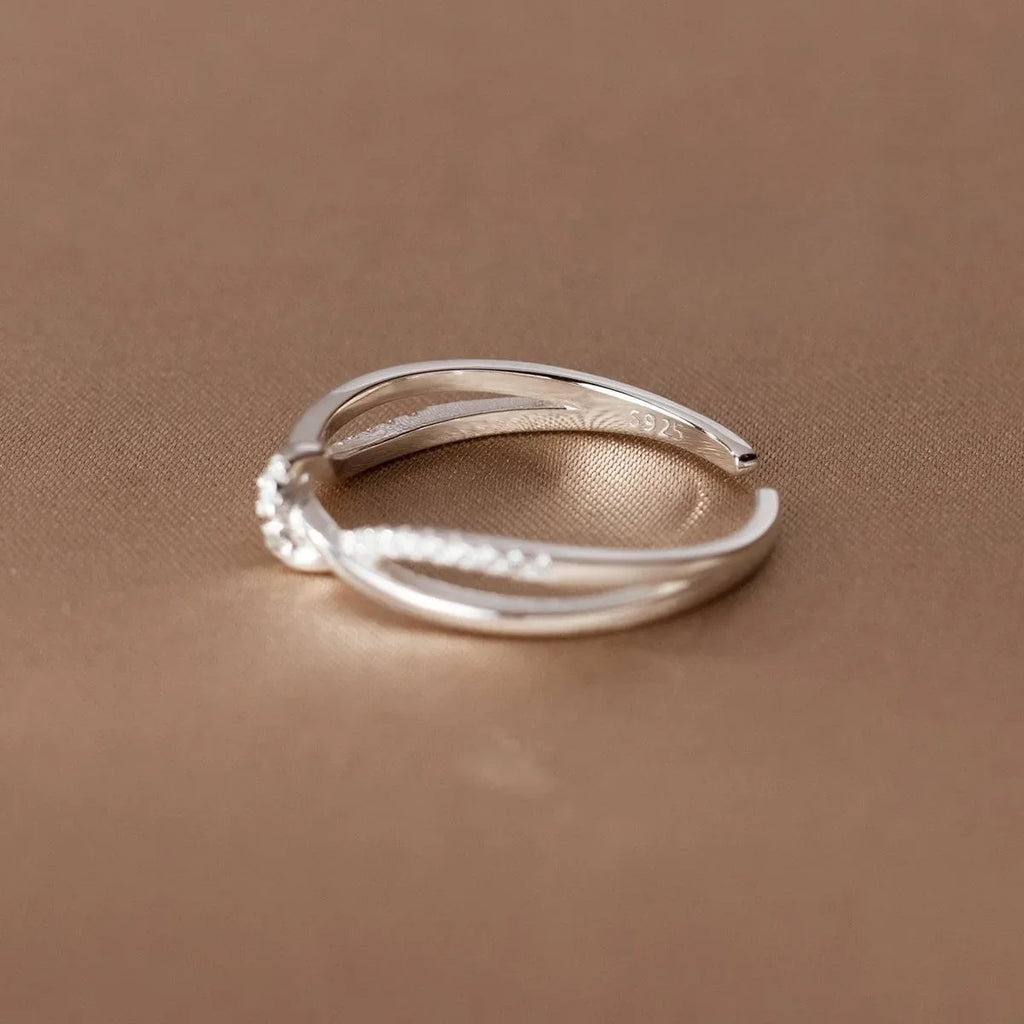 925 Sterling Silver Cross Knotting Zircon Rings For Women Girls Wedding Luxury Jewelry Accessories Jewellery Argent 925 Vera Lux