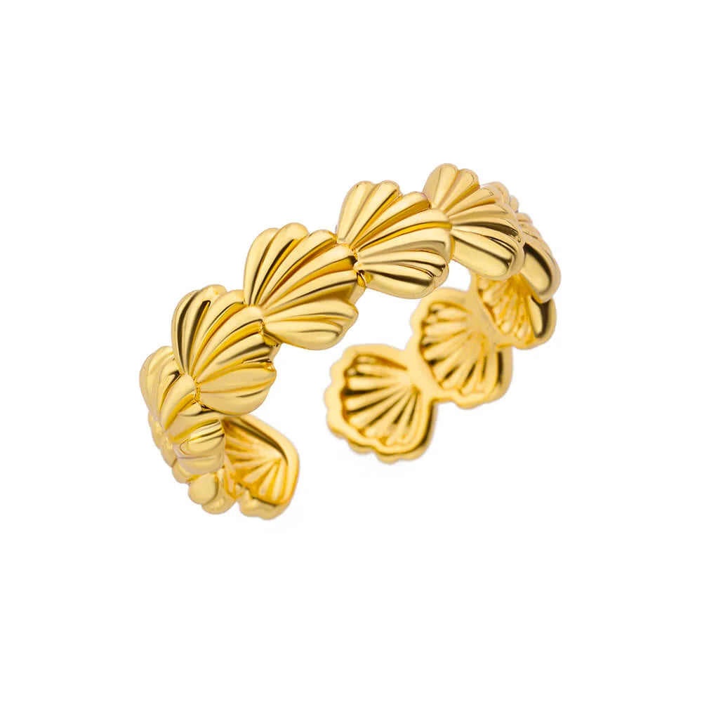 316L Stainless Steel Starfish Shell Rings for Women Gold Color Open Finger Ring Femme Trendy Summer Vacation Ocean Jewelry Gift Vera Lux