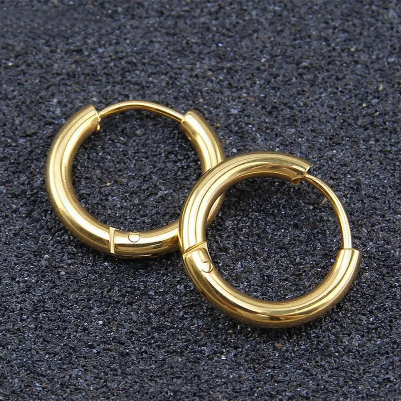 8/10/12/14/16/18/20mm Stainless Steel Huggie Hoop Earrings for Women Men Vera Lux