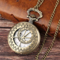 Zodiac Compass hollow out Pattern Bronze Retro Quartz Pocket Watches Men Women Necklace Watch Antique Pendant Gifts Vera Lux