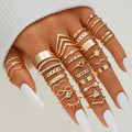 58PCS Vintage Heart Snake Butterfly Rings Set for Women Fashion Metal Gold Plated Geometric Hollow Finger Ring Jewelry Gifts New Vera Lux