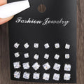 36 Pcs Simple Shiny Rhinestone Stud Earrings Set for Women Fashion Crystal Zircon Pearl Earring New Jewelry Accessories Gifts Vera Lux