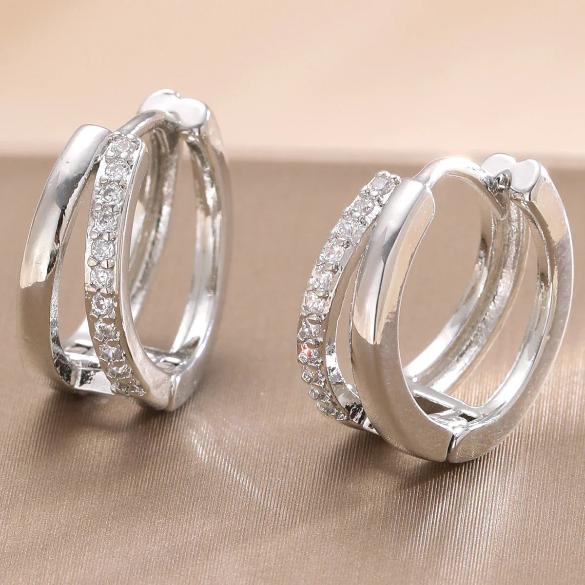 Fashion Gold Color Zircon Hoop Earrings for Women Boho Retro Geometric Statement Copper Metal Earrings Trendy Jewelry Gifts 2024 Vera Lux