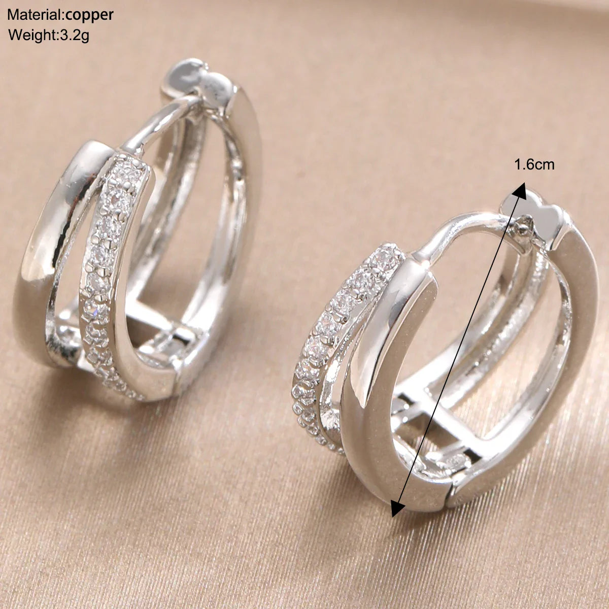 Fashion Gold Color Zircon Hoop Earrings for Women Boho Retro Geometric Statement Copper Metal Earrings Trendy Jewelry Gifts 2024 Vera Lux