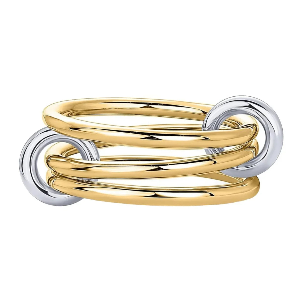 A Niche Two-Color Four-Ring Copper Jewelry Ring, Hypoallergenic, Ins Style, Stacking Artifact, Suitable For Young Women Vera Lux