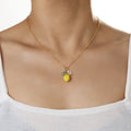 1 exquisite and cute resin lemon flower pendant necklace, simple and versatile, fruit collarbone chain, neck chain Vera Lux