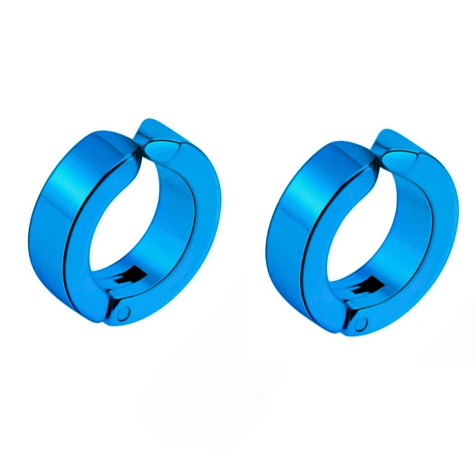 ZAKOL 2pcs/set Fashion Ear Clip Non Piercing Earrings Fake Earrings for Men Circle Round Earring Punk Rock Style Jewelry Gift Vera Lux