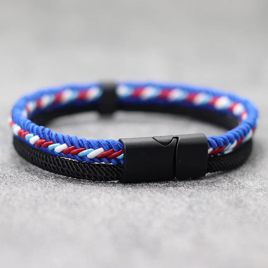 Noter New Personalized Handmade Rope Bracelet For Men Detachable Buckle 4 Colors Grade A Ethnic Fabric Bangle Pulseria Homme Vera Lux