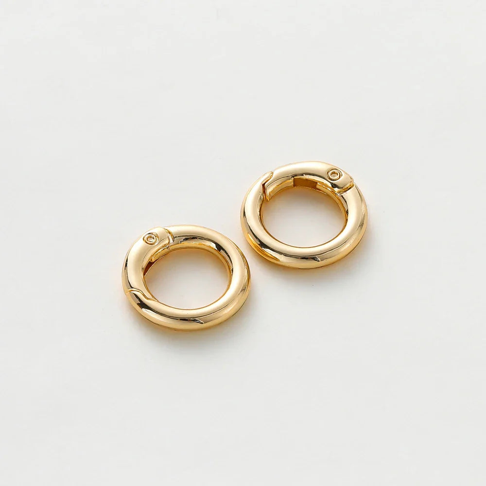 5Pcs 20mm 14K 18K Gold Plated O Ring Spring Clasps Openable Round Keychain Hook Charms Pendants Connector For DIY Jewelry Making Vera Lux