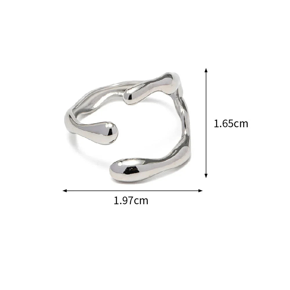 Simple Stainless Steel Adjustable Women's Ring Statement Jewelry for Women Designer Opening Finger Ring Wholesale Dropshipping Vera Lux