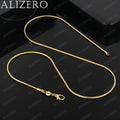 ALIZERO 18K Gold 2mm Snake Chain Necklaces 16/18/20/22/24/26/28/30 Inches Women Men Fashion Fine Jewelrys Gifts Vera Lux