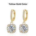NeeTim 1ct Moissanite Drop Earrings S925 Sterling Silver with Gold Plated Wedding Jewelry With Certificate Hoop Dangle Earrings Vera Lux
