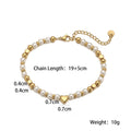NEWBUY 2025 Trendy Gold Color Non-Fading Stainless Steel Beads Pearl Heart Bracelet For Women Daily Jewelry Accessories Vera Lux