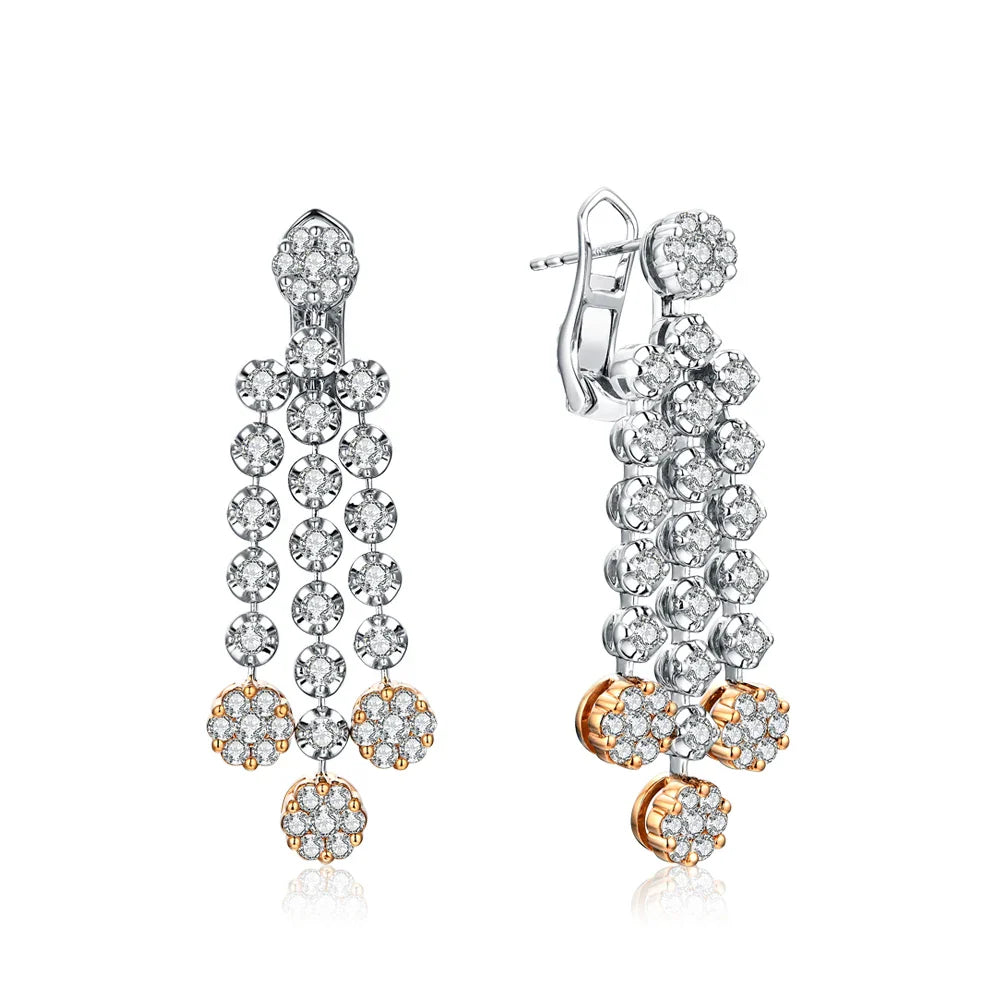 MINTYBOX 2.59ct S925 Sterling Silver Diamond Moissanite Drop Earrings for Women 18k Gold Plated Luxury Wedding Fine Jewelry Vera Lux