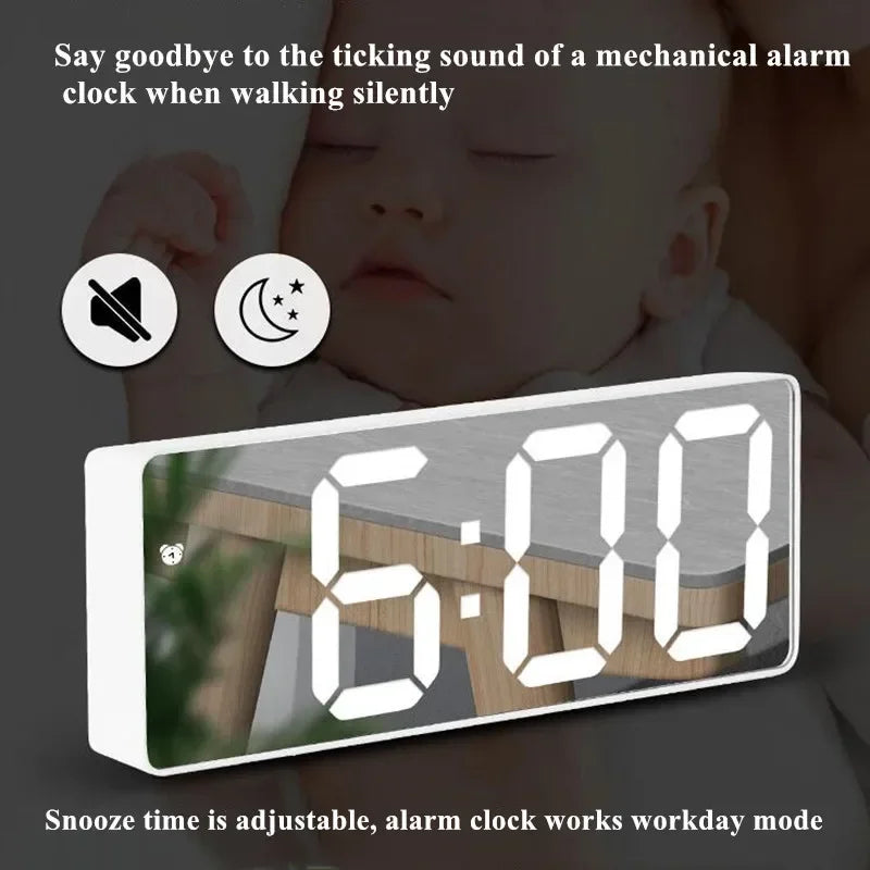 Electronics LED Alarm Clock Digital Children's Electronic Alarm Clock Bedside Table Desk Decorating Tabletop Desktop Clocks Home Whatever the Treasure