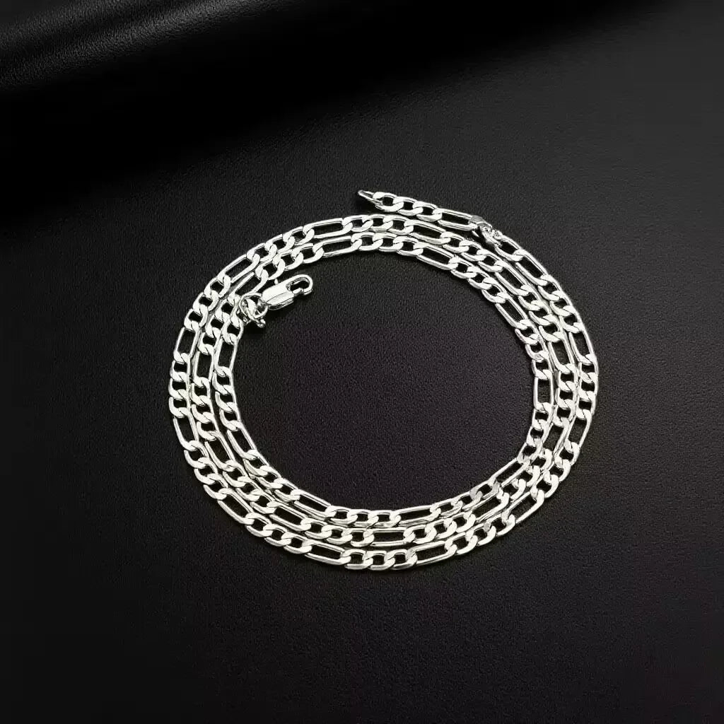 Fine Noble New Arrive 925 Silver 4MM Chain for Men Women Bracelet Necklace Jewelry Set Lady Christma Gifts Charms Wedding Vera Lux