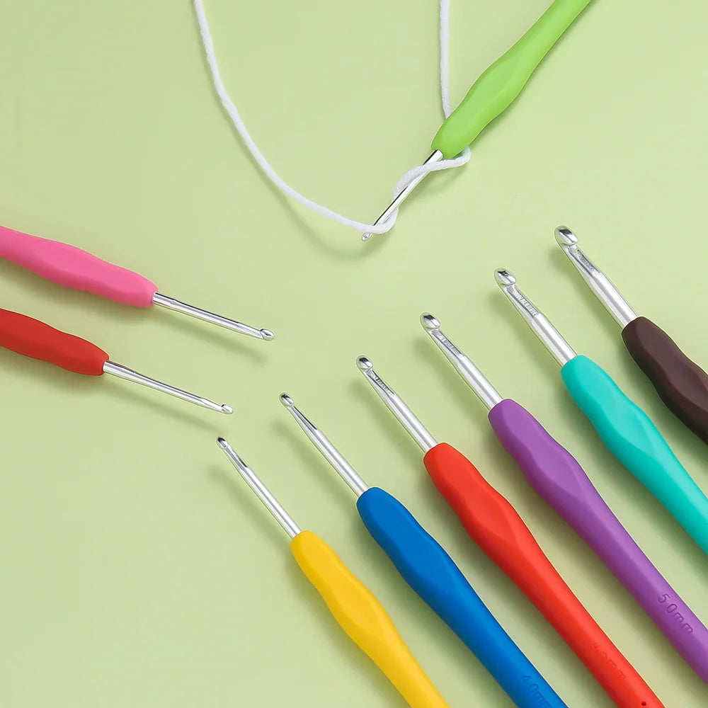 1pc Crochet Hooks Hand Knitted Crochet Colorful Rubber Handle Knitting Ergonomics Handle DIY  Jewelry Making Crochet Vera Lux