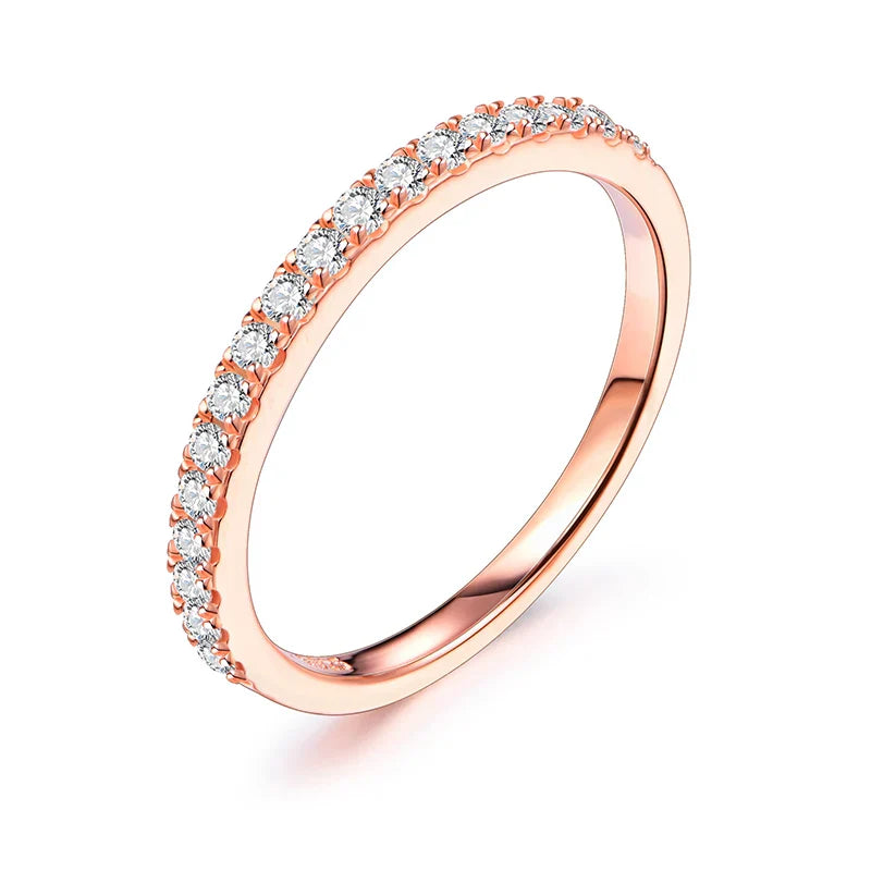 MINTYBOX Moissanite Wedding Band Ring S925 Sterling Sliver Brilliant 1.5mm Diamond Rings for Women All Pass Test Fine Jewelry Vera Lux