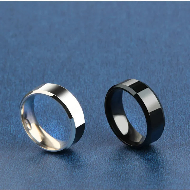 Charm Jewelry Ring for Men Women Stainless Steel Black Rings Wedding Engagement Band Quality Matte Male Jewelry Vera Lux