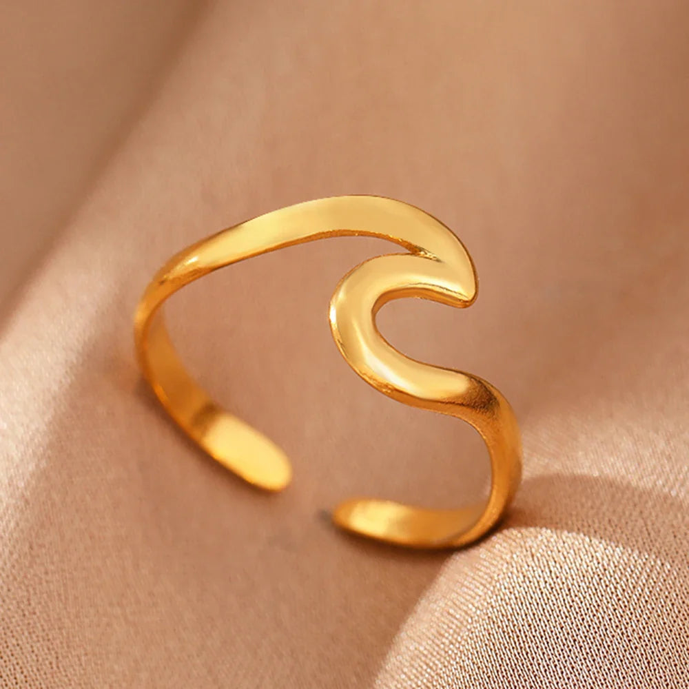 Stainless Steel Rings Simpler Geometric Fashion Vintage Fine Adjustable Open Rings For Women Jewelry Weddings Gifts New Trendy Vera Lux