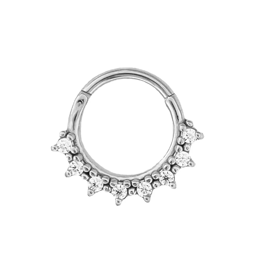 316L Surgical Steel Segment Nose Ring Zircon Septum Clicker Ear Cartilage Helix Daith Hoop Body  Piercing Jewelry Vera Lux
