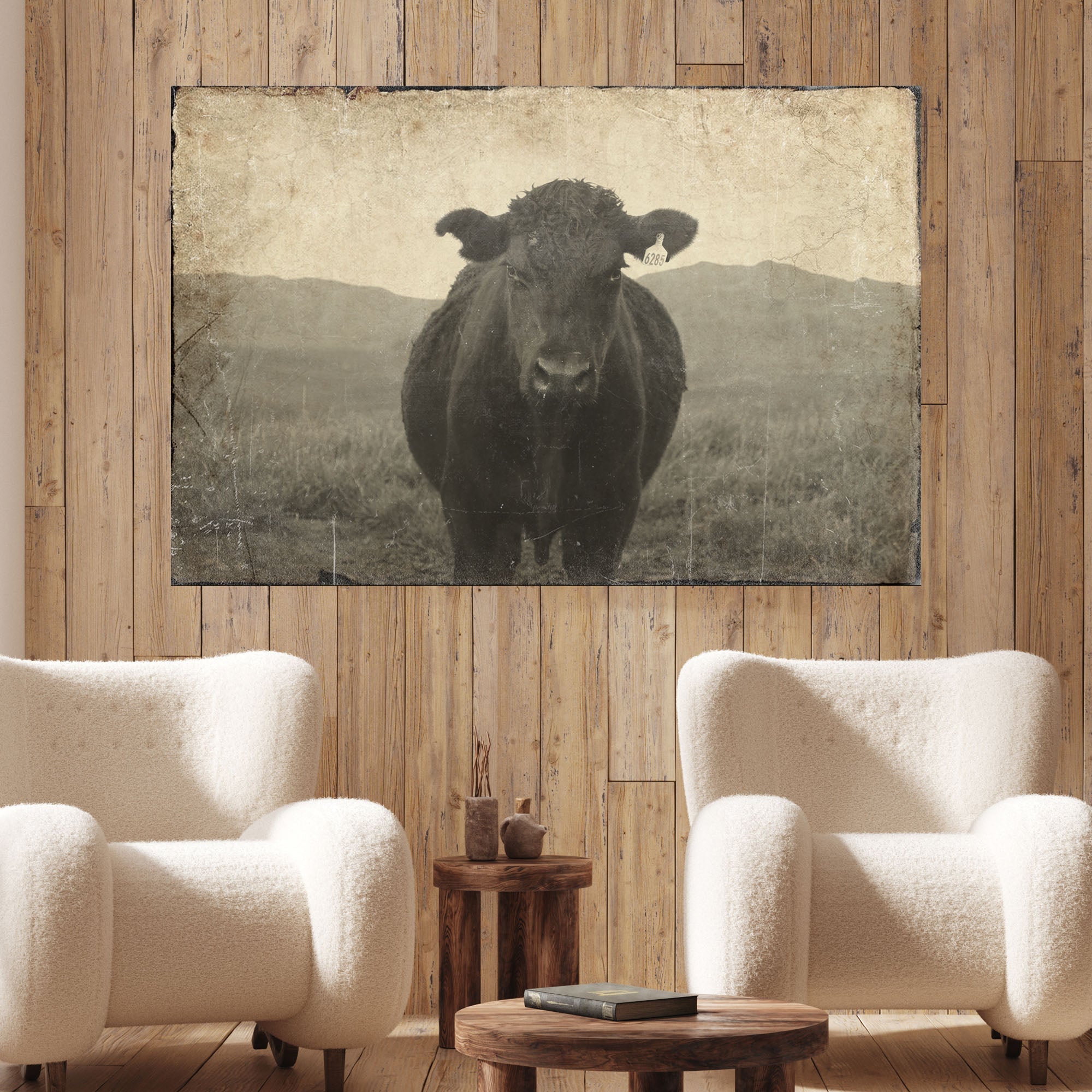Vintage Angus Portrait Canvas Wall Art Tailored Canvases