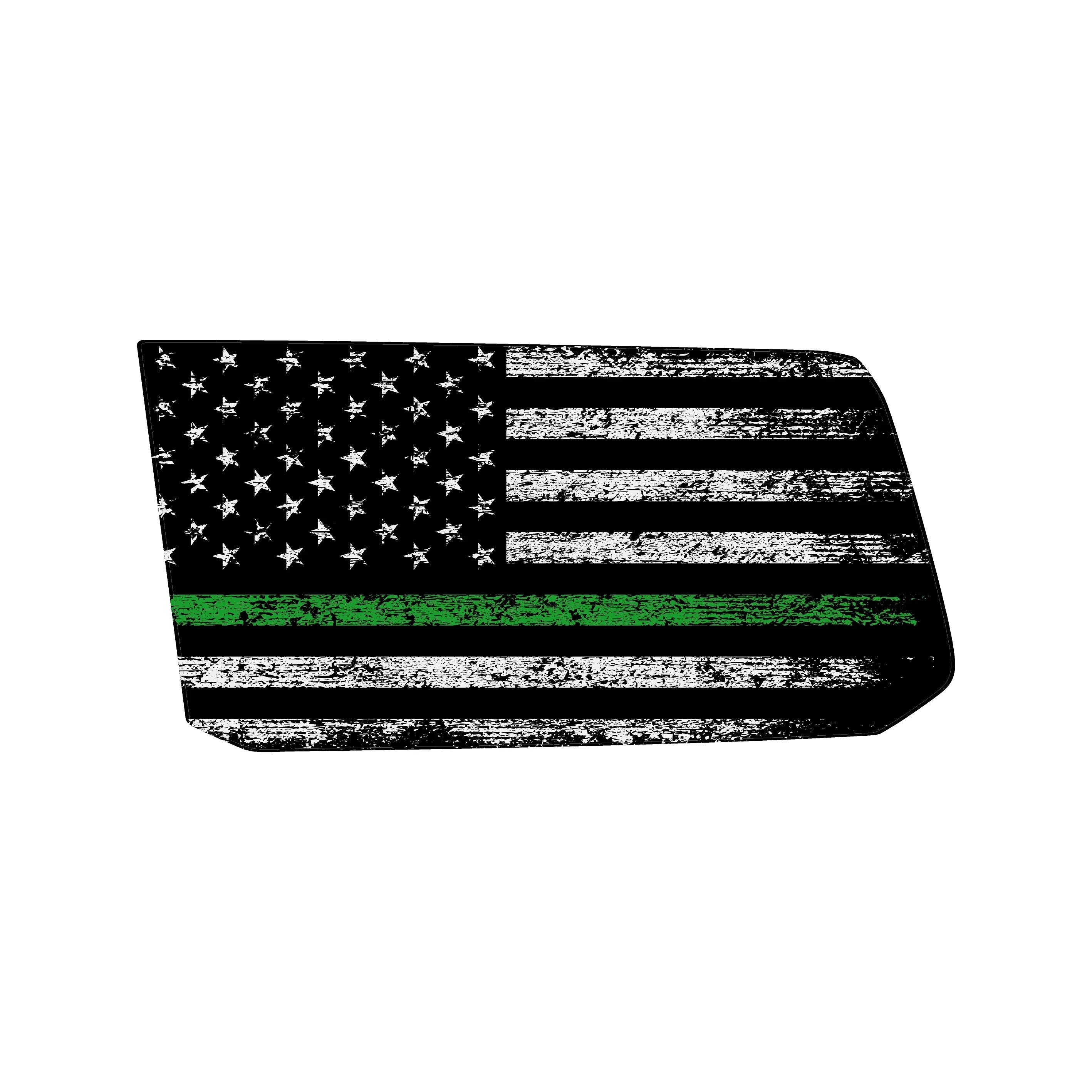 American Flag Rear Window Overlays V2 (Perforated) - 2024+ Land Cruiser StickerFab
