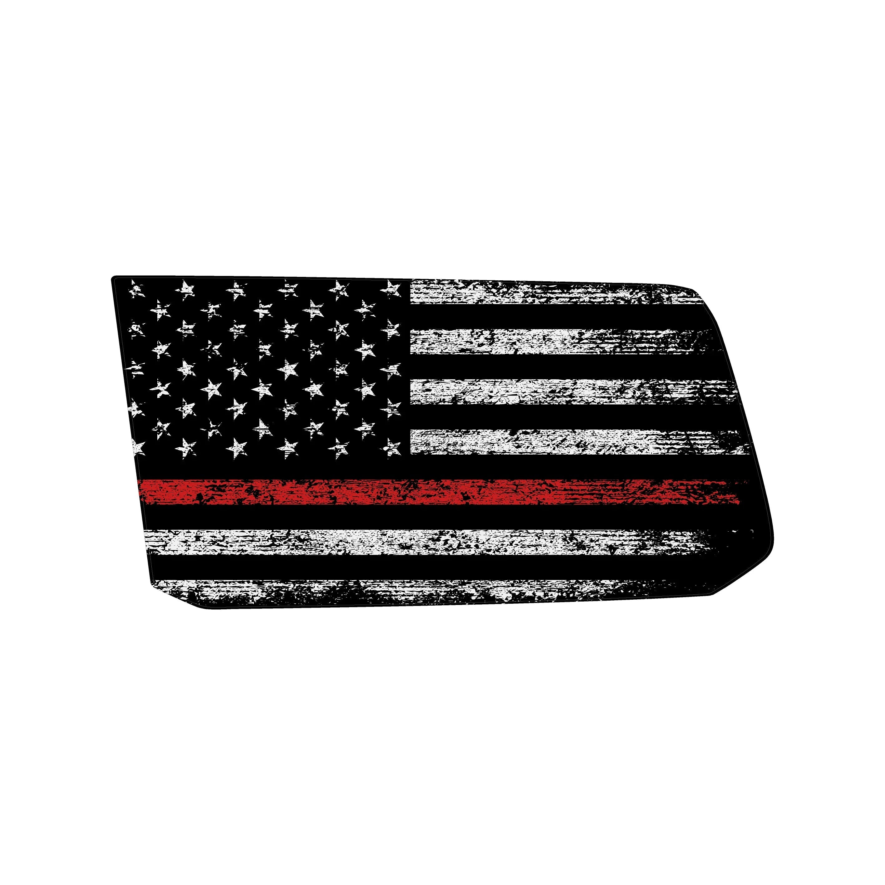 American Flag Rear Window Overlays V2 (Perforated) - 2024+ Land Cruiser StickerFab