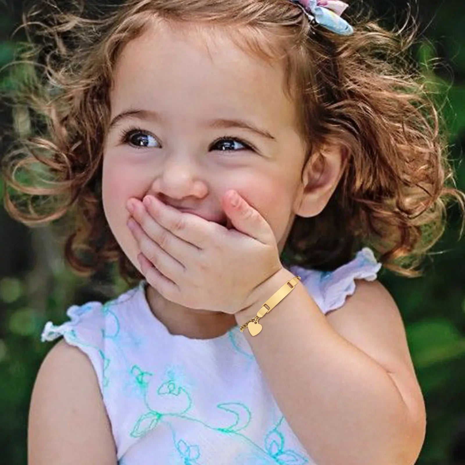 Persoanlized Custom Name Heart Bracelet,Stainless Steel Figaro Chain Link Adjustable,Engraved Gift for Boy Girl Vera Lux