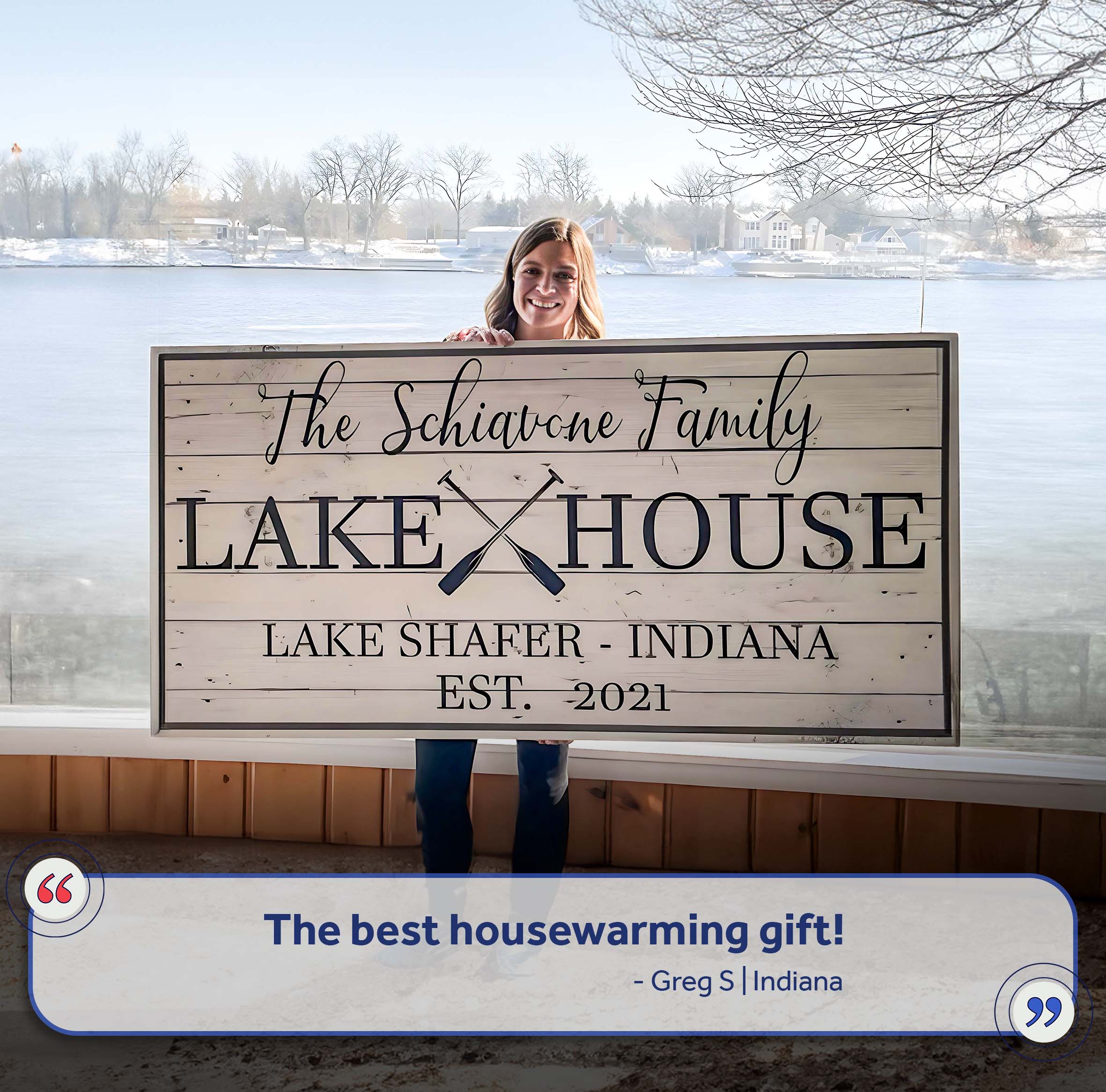 Family Lake House Paddle Sign Tailored Canvases